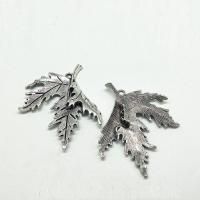 Tibetan Style Leaf Pendants, antique silver color plated, nickel, lead & cadmium free, 55x50x4.60mm, Hole:Approx 2mm, 30PCs/Bag, Sold By Bag