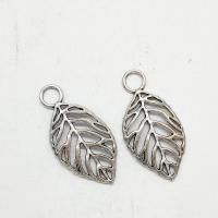 Tibetan Style Leaf Pendants, antique silver color plated, hollow, nickel, lead & cadmium free, 32x16x2mm, Hole:Approx 2mm, 100PCs/Bag, Sold By Bag