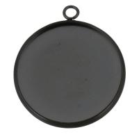 Stainless Steel Pendant Component, black, 20x22x2mm, Hole:Approx 2mm, Inner Diameter:Approx 18mm, Approx 100PCs/Lot, Sold By Lot