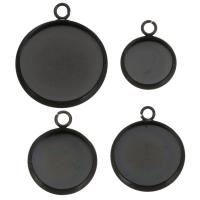 Stainless Steel Pendant Component, more sizes for choice, black, Approx 100PCs/Lot, Sold By Lot