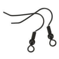 Stainless Steel Hook Earwire, black, 21x21x3mm, Hole:Approx 2mm, Approx 100PCs/Lot, Sold By Lot