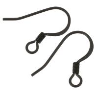 Stainless Steel Hook Earwire, black, 15x15x1.50mm, Hole:Approx 2mm, Approx 100PCs/Lot, Sold By Lot