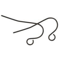 Stainless Steel Hook Earwire, black, 22x12x0.50mm, Hole:Approx 2.5mm, Approx 100PCs/Lot, Sold By Lot