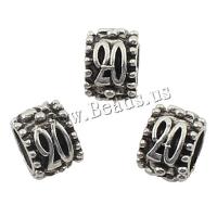 Tibetan Style Jewelry Beads, antique silver color plated, nickel, lead & cadmium free, 9x9x7mm, Hole:Approx 6mm, 2Bags/Lot, 250PCs/Bag, Sold By Lot