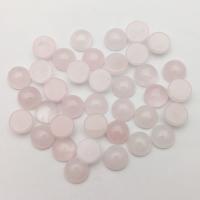 quartzo rosa cabochão, Roda, polido, 8mm, 10PCs/Bag, vendido por Bag