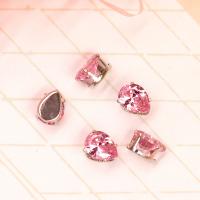 Hair Accessories DIY Findings, Cubic Zirconia, Teardrop, polished, more colors for choice, 6x8mm, 50PCs/Bag, Sold By Bag