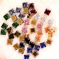 Hair Accessories DIY Findings, Cubic Zirconia, polished, more colors for choice, 8x8mm, 20PCs/Bag, Sold By Bag