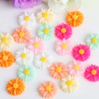 Hair Accessories DIY Findings, Resin, Flower, epoxy gel, different size for choice, more colors for choice, 100PCs/Bag, Sold By Bag