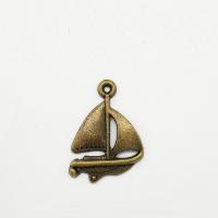 Vehicle Shaped Tibetan Style Pendants, Sail Boat, antique bronze color plated, nickel, lead & cadmium free, 23x16x2mm, Hole:Approx 1mm, 50PCs/Bag, Sold By Bag