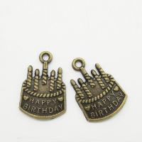 Tibetan Style Pendants, Cake, antique bronze color plated, nickel, lead & cadmium free, 22x15x1.70mm, Hole:Approx 2mm, 100PCs/Bag, Sold By Bag