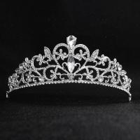 Bridal Tiaras Zinc Alloy platinum color plated for bridal & with rhinestone nickel lead & cadmium free 150*50mm Sold By PC