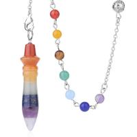 Brass Pendulum with Natural Stone plated Unisex multi-colored Sold By Strand