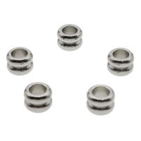 Stainless Steel Large Hole Beads, original color, 5x7mm, Hole:Approx 4mm, Approx 78PCs/Bag, Sold By Bag