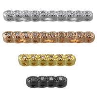 Brass Spacer Bar, plated, multihole & different size for choice & micro pave cubic zirconia, more colors for choice, 10PCs/Lot, Sold By Lot