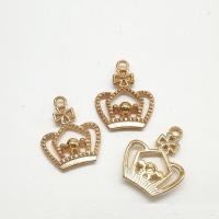 Tibetan Style Crown Pendants, rose gold color plated, hollow, nickel, lead & cadmium free, 25x20x2.50mm, Hole:Approx 2mm, 100PCs/Bag, Sold By Bag