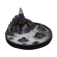 Backflow Incense Burner, Porcelain, Round, 123x123x53mm, Sold By PC