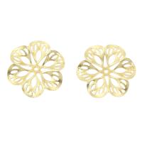 Brass Spacer Beads, Flower, hollow, original color, nickel, lead & cadmium free, 21x19x2mm, Hole:Approx 1mm, 100PCs/Lot, Sold By Lot