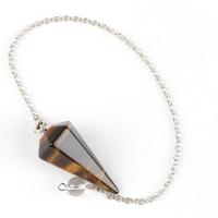 Natural Stone Pendulum with Brass plated & Unisex Sold Per Approx 10.4 Inch Strand