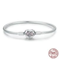 925 Sterling Silver Bangle Heart real silver plated & micro pave cubic zirconia & for woman Sold By PC