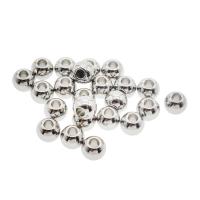 Stainless Steel Beads Round original color Sold By Bag