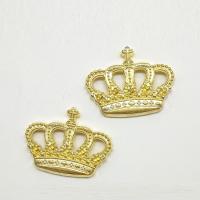 Tibetan Style Jewelry Cabochons, Crown, antique gold color plated, nickel, lead & cadmium free, 29x22x2.80mm, 50PCs/Bag, Sold By Bag