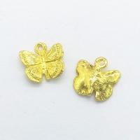 Tibetan Style Animal Pendants, Butterfly, gold color plated, nickel, lead & cadmium free, 12x11x1.20mm, Hole:Approx 2mm, 100PCs/Bag, Sold By Bag