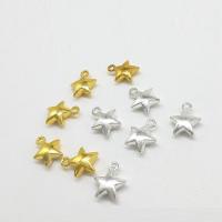 Tibetan Style Star Pendant, plated, more colors for choice, nickel, lead & cadmium free, 8x7x2.50mm, Hole:Approx 1mm, 100PCs/Bag, Sold By Bag