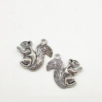 Tibetan Style Animal Pendants, Squirrel, antique silver color plated, nickel, lead & cadmium free, 20x18x3.70mm, Hole:Approx 2mm, 100PCs/Bag, Sold By Bag