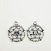 Tibetan Style Pendants, antique silver color plated, hollow, nickel, lead & cadmium free, 21x18x2.10mm, Hole:Approx 2mm, 100PCs/Bag, Sold By Bag