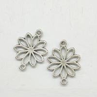 Tibetan Style Flower Pendants, antique silver color plated, 1/1 loop, nickel, lead & cadmium free, 25x19x1.60mm, Hole:Approx 2mm, 100PCs/Bag, Sold By Bag