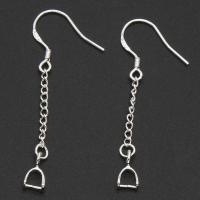 Brass Earring Drop Component silver color plated nickel lead & cadmium free Approx Sold By Bag