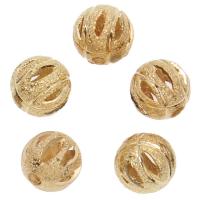 Brass Jewelry Beads, Round, gold color plated, nickel, lead & cadmium free, 8x8mm, Hole:Approx 2mm, Approx 50PCs/Bag, Sold By Bag