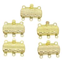 Brass Box Clasp, gold color plated, nickel, lead & cadmium free, 20x15x3mm, Hole:Approx 1mm, Approx 10PCs/Bag, Sold By Bag