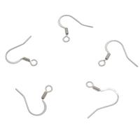 Stainless Steel Earring Hook, original color, 18x16x0.50mm, Hole:Approx 2mm, Approx 300PCs/Bag, Sold By Bag