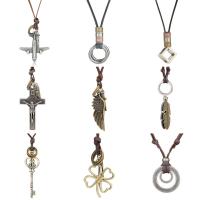 Zinek svetr řetěz náhrdelník, s kožená šňůra, unisex & různé styly pro výběr, Prodáno za Cca 31.4 inch Strand