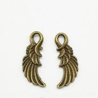 Wing Shaped Tibetan Style Pendants, antique bronze color plated, nickel, lead & cadmium free, 24x10x1.50mm, Hole:Approx 5mm, 100PCs/Bag, Sold By Bag