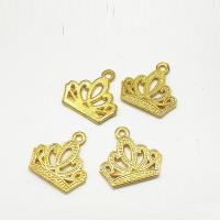 Cink ötvözet Crown Medálok, Korona, arany színű aranyozott, üreges, nikkel, ólom és kadmium mentes, 17x17x1mm, Lyuk:Kb 2mm, 100PC-k/Bag, Által értékesített Bag