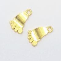 Tibetan Style Pendants, Foot, gold color plated, nickel, lead & cadmium free, 18x11x2mm, Hole:Approx 2mm, 100PCs/Bag, Sold By Bag
