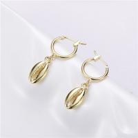 Brass Huggie Hoop Drop Earring gold color plated for woman nickel lead & cadmium free 8*32mm Sold By Pair
