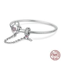 925 Sterling Silver Bangle Donut oxidation & micro pave cubic zirconia & for woman Sold By Strand