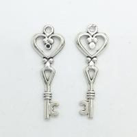 Zinc Alloy Key Pendants antique silver color plated nickel lead & cadmium free Approx 2mm Sold By Bag