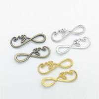 Tibetan Style Connector, Infinity, plated, 1/1 loop, more colors for choice, nickel, lead & cadmium free, 39x12x2mm, Hole:Approx 6mm, 100PCs/Bag, Sold By Bag