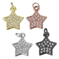 Cubic Zirconia Micro Pave Brass Pendant Star plated micro pave cubic zirconia nickel lead & cadmium free Approx 3mm Sold By PC