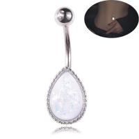 Stainless Steel Belly Ring 316 Stainless Steel Teardrop hypo allergic & for woman 14*10*5mm Sold By Lot