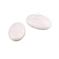 Howlite Cabochon, Ellipse, different size for choice & flat back, white, 10PC/Bag, Sold By Bag