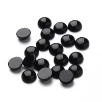 Black Agate Cabochon, different size for choice & flat back, 20PCs/Bag, Sold By Bag