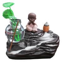 Backflow Incense Burner, Porcelain, Buddhist Monk, different size for choice & different styles for choice, more colors for choice, nickel, lead & cadmium free, Sold By PC