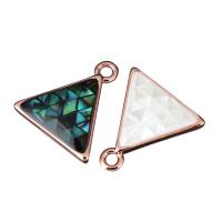 Brass Pendant with Abalone Shell Triangle mosaic nickel lead & cadmium free Approx 1.5mm Approx Sold By Lot