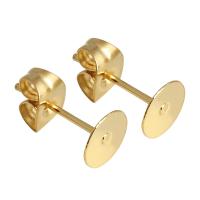 Stainless Steel Earring Stud Component, different size for choice, gold, 50PC/Bag, Sold By Bag