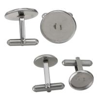 Cufflinks Findings, Stainless Steel, different size for choice, original color, 50PCs/Lot, Sold By Lot